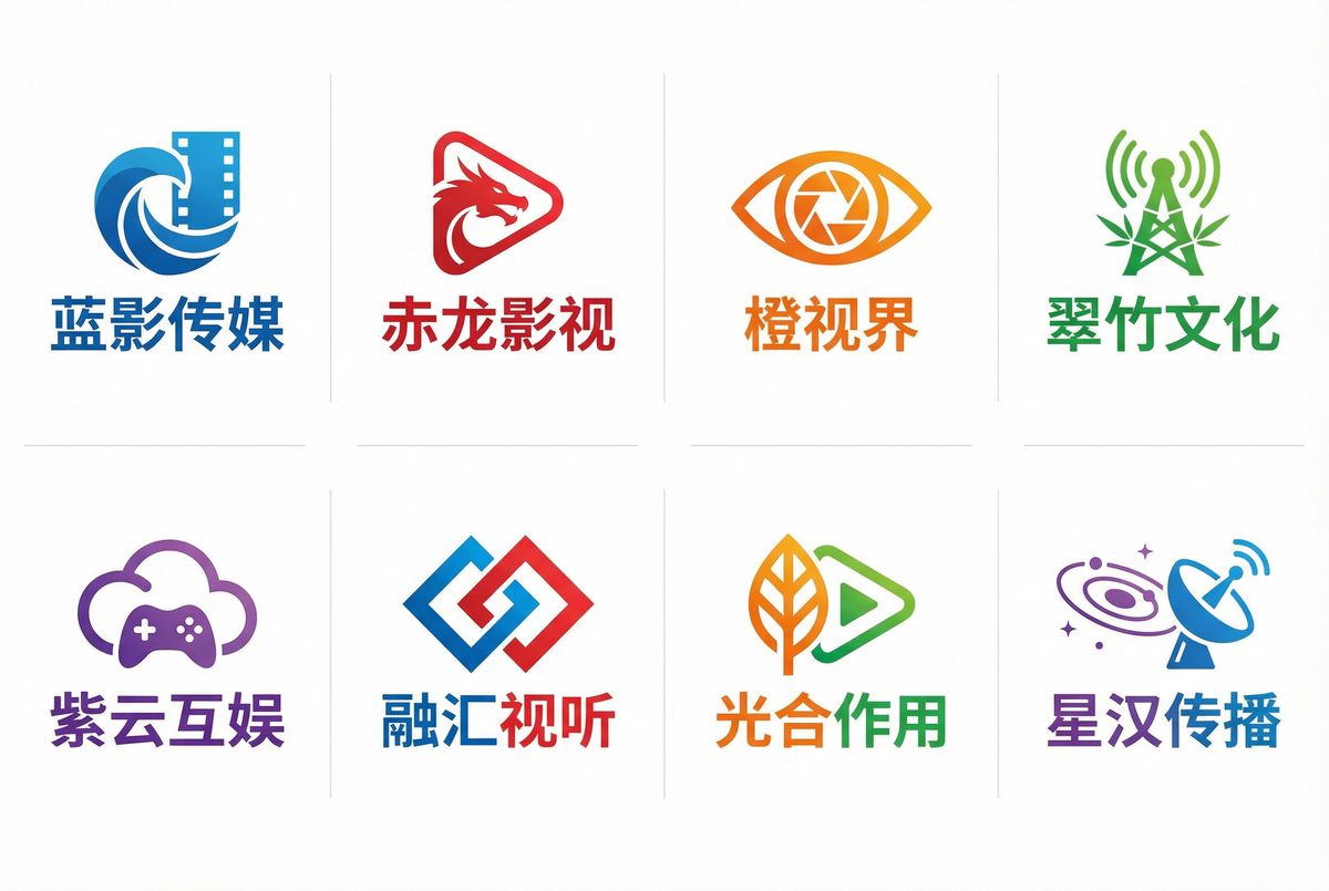 四虎传媒 - 合作影视品牌Logo墙